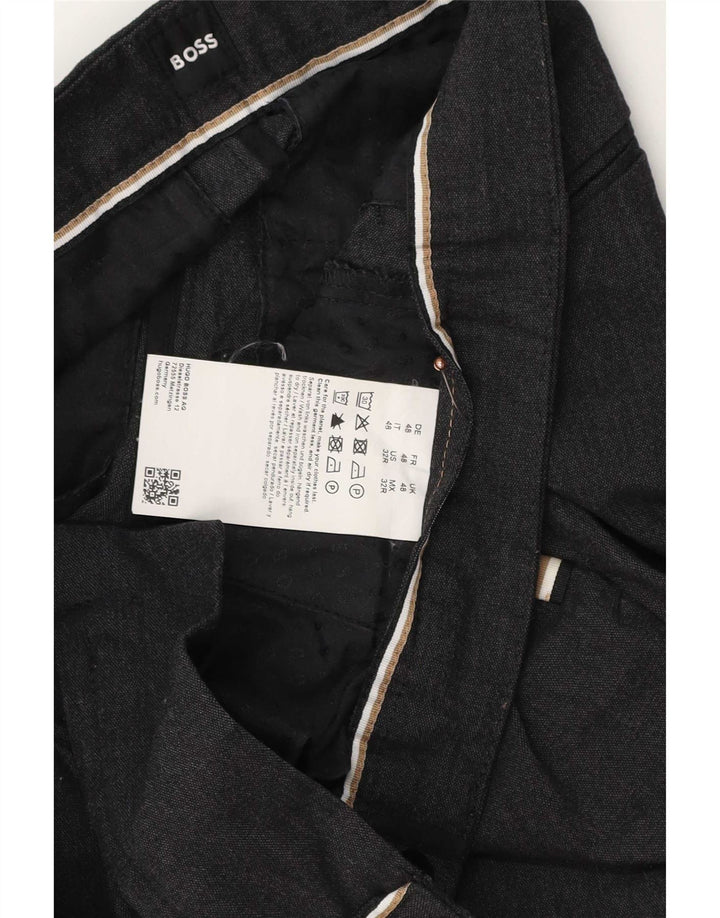 Męskie spodnie typu slim chino Hugo Boss W32 L32 Szary poliester