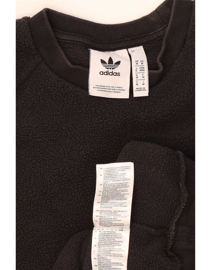 Męska bluza polarowa Adidas z grafiką, średni czarny poliester