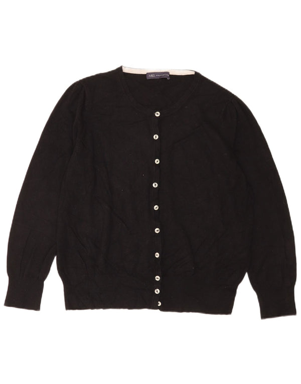 Marks & Spencer Damski sweter kardigan UK 18 XL Czarna wiskoza