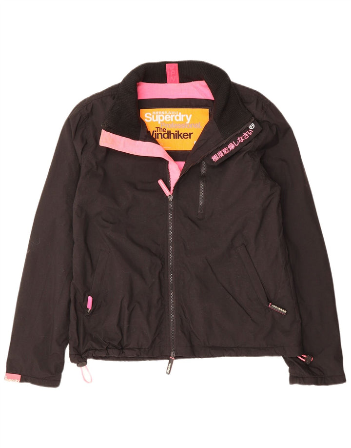 SUPERDRY Damska kurtka wiatrówka Windhiker UK 16, duża czarna