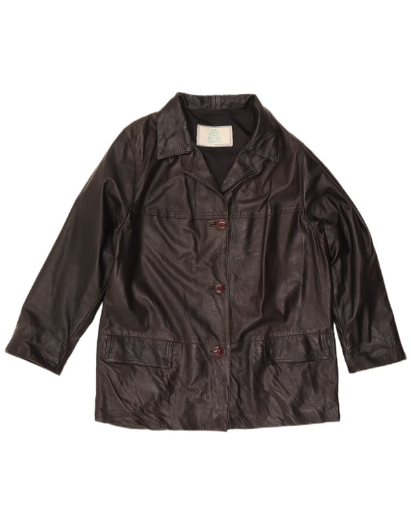 Vintage damska kurtka skórzana UK 16, duża czarna