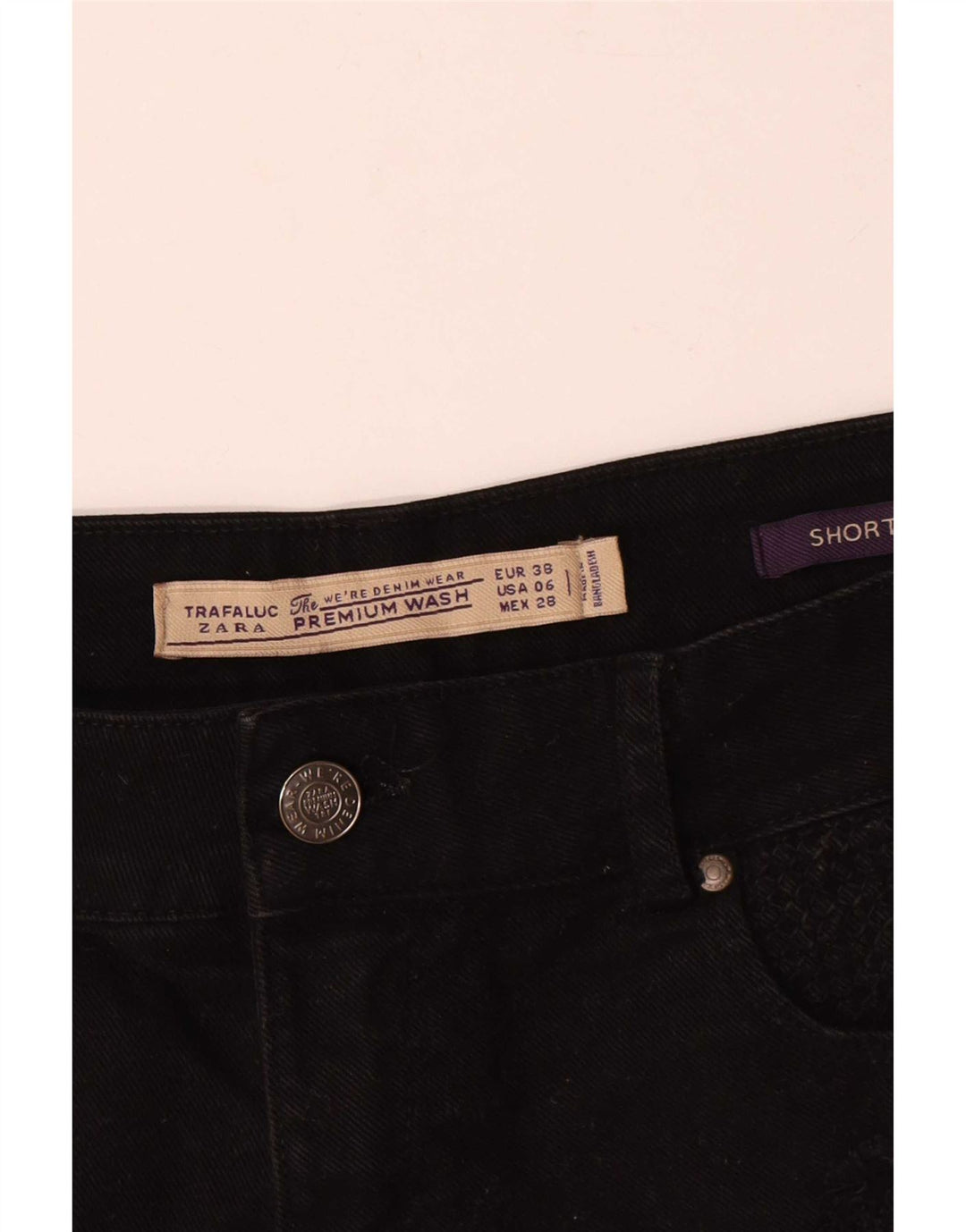 Damskie spodenki jeansowe Zara EU 38 Small W28 czarne