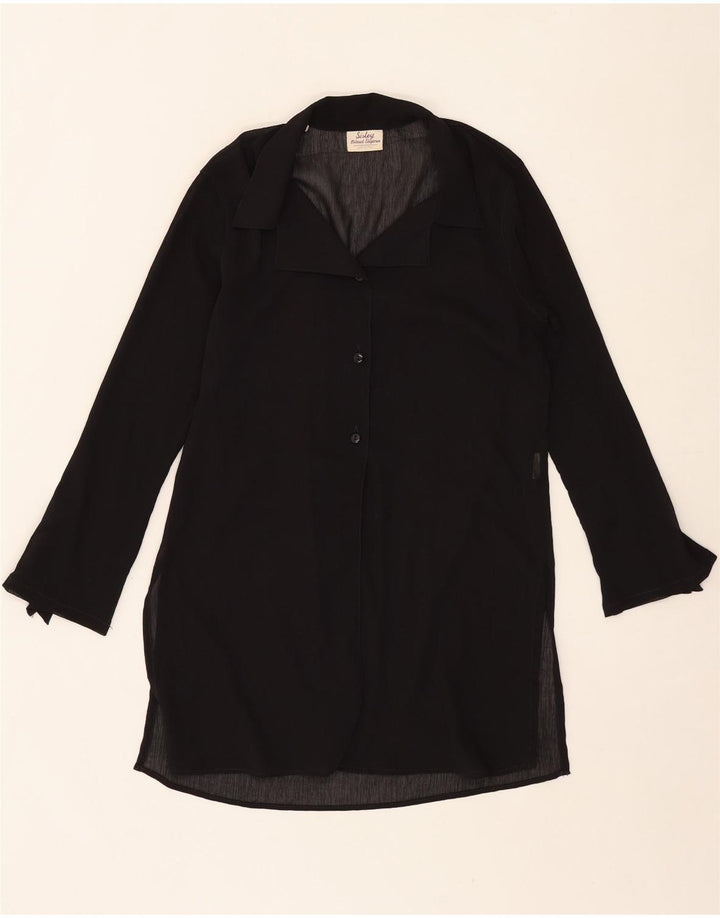 SISLEY Womens Shirt Dress IT 44 Medium Black Polyester Vintage Sisley and Second-Hand Sisley from Messina Hembry 
