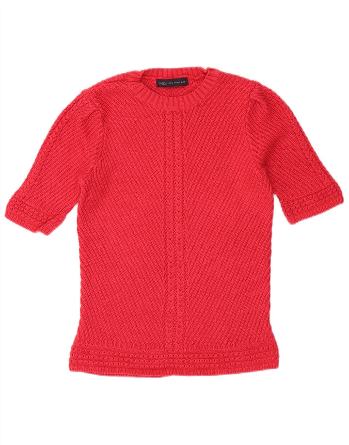 Sweter damski Marks & Spencer z okrągłym dekoltem, UK 10, mały, różowy