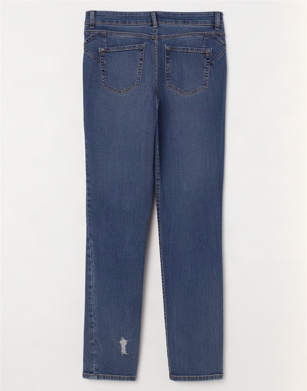 Damskie proste dżinsy White Stuff UK 12 Medium W30 L30 Niebieskie bawełniane
