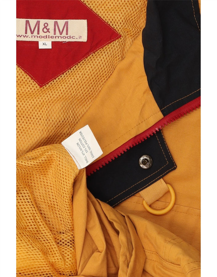 Męska kurtka przeciwdeszczowa Vintage UK 42 XL z żółtego nylonu