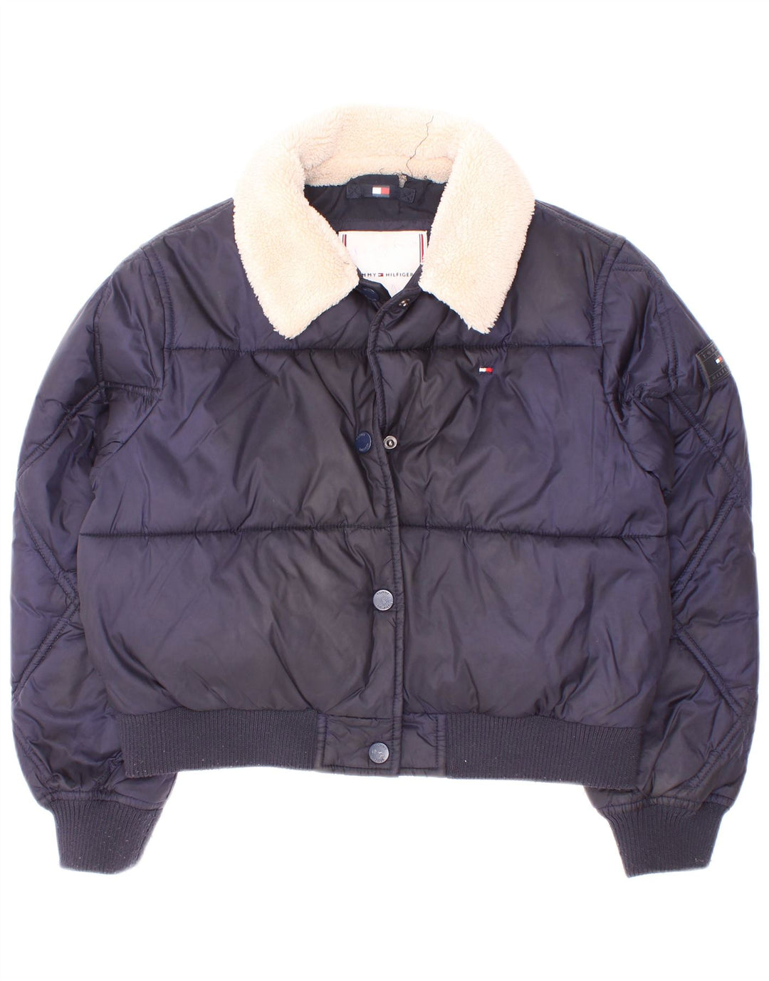 Dziewczęca ocieplana kurtka Tommy Hilfiger 7-8 lat, granatowa, poliester