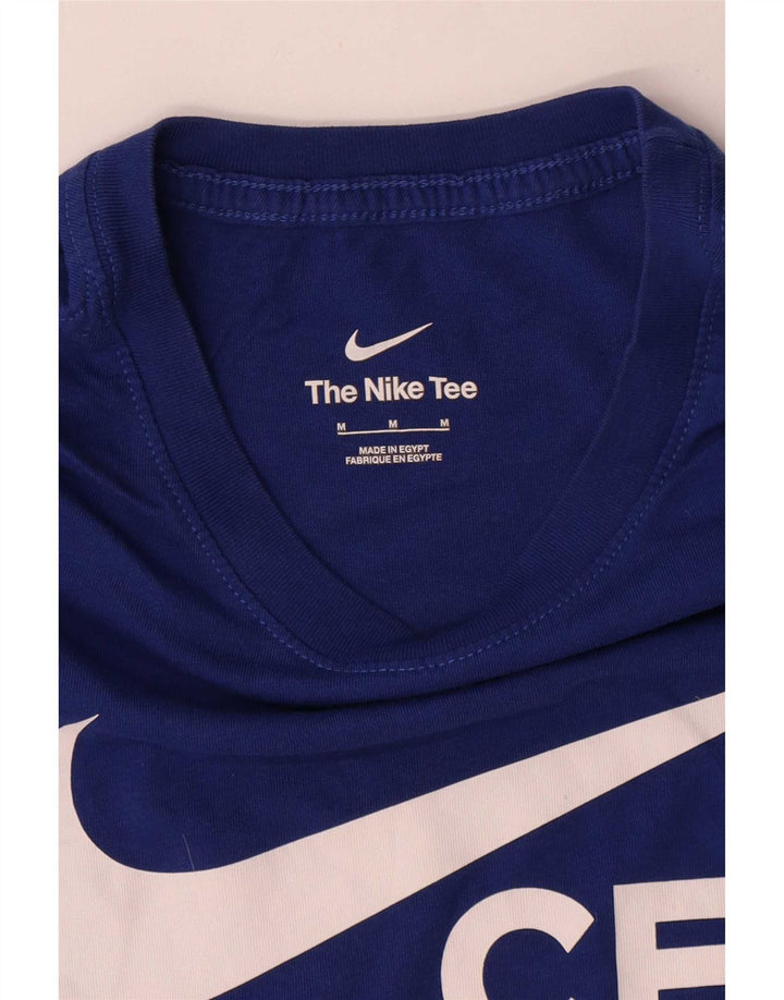 Męski T-shirt z grafiką Nike, średni niebieski, bawełniany