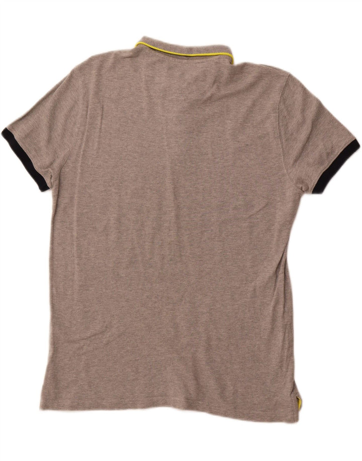 Męska koszulka polo o swobodnym kroju MASSIMO DUTTI, duża, szara