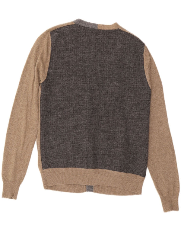 HARMONT & BLAINE Damski sweter rozpinany UK 10, mały, brązowy, z blokami kolorów