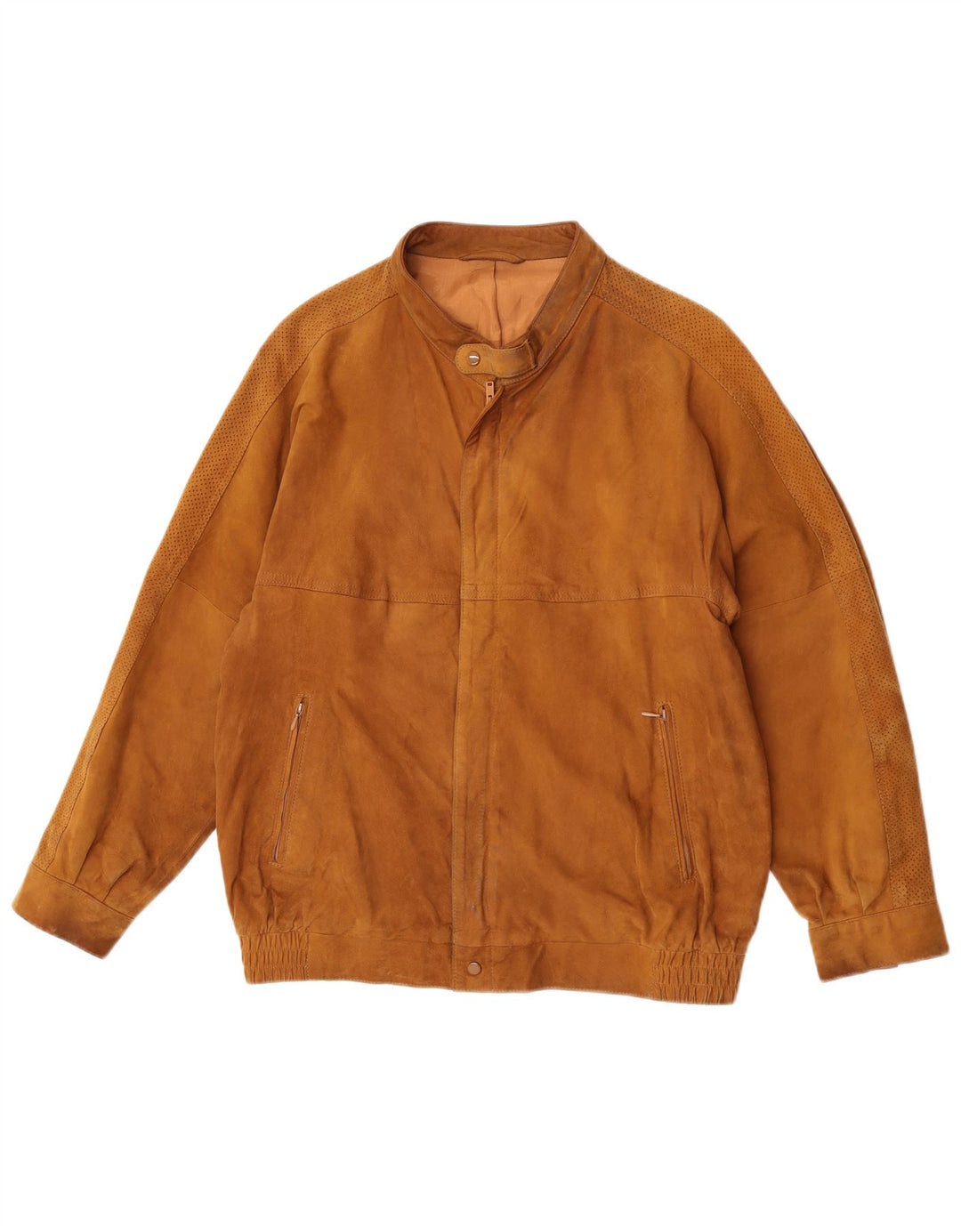 Vintage męska zamszowa kurtka bomber UK 36 Small Beige