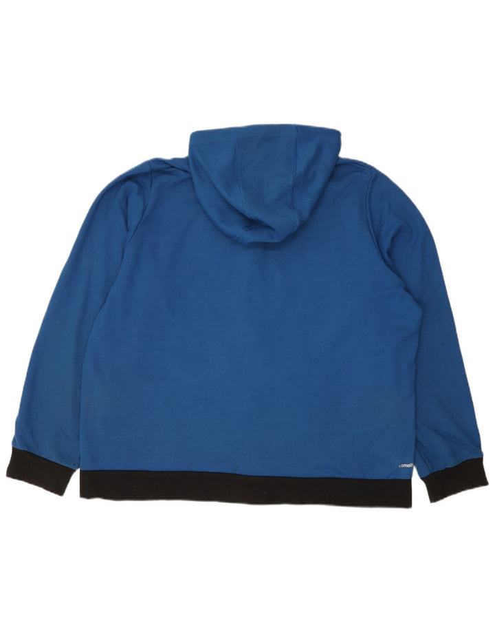 Adidas Męski sweter z kapturem Climalite Zip 2XL Niebieski poliester z blokami kolorów