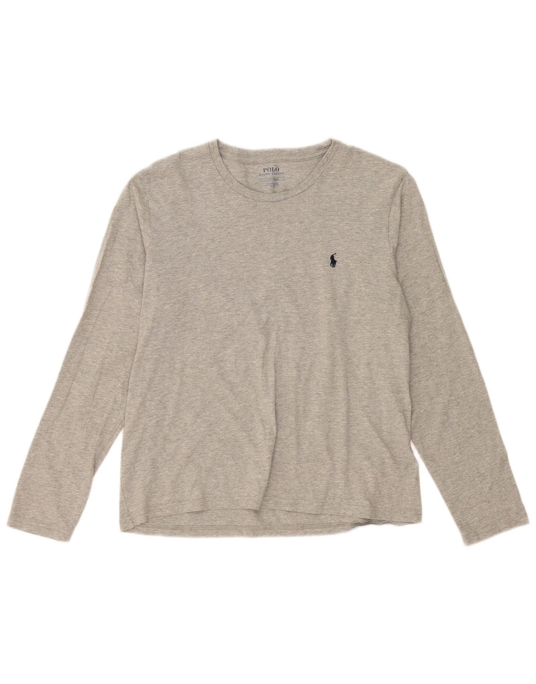 Koszulka męska Polo Ralph Lauren z długim rękawem, mała, szara, bawełniana