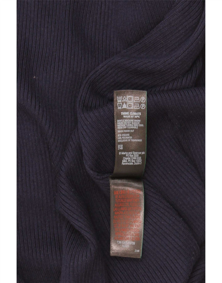 Marks & Spencer Damski sweter rozpinany UK 14, duży, granatowy, wiskoza