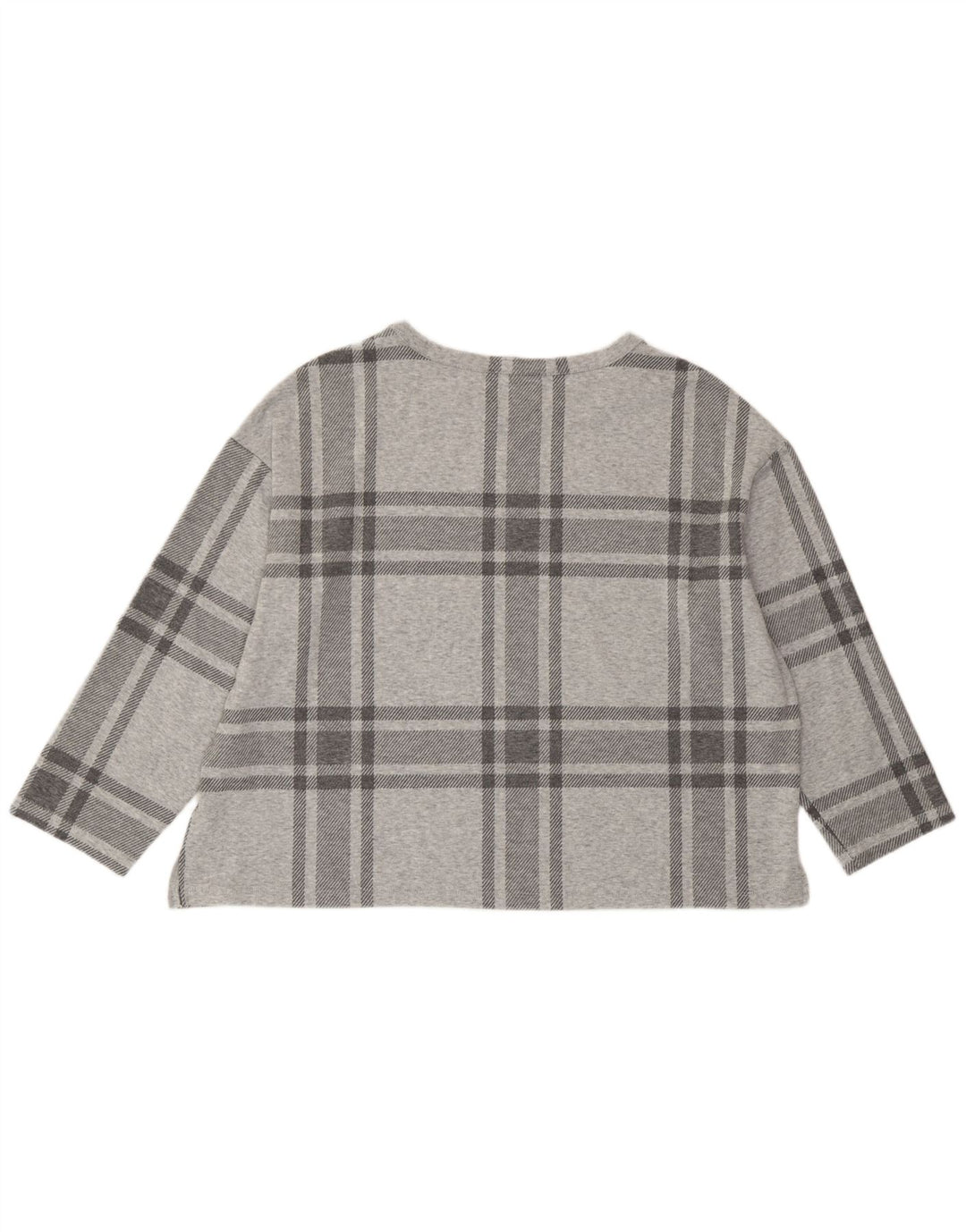 Marks & Spencer Damski krótki top z rękawem 3/4, UK 20 2XL, szary, poliester w kratę
