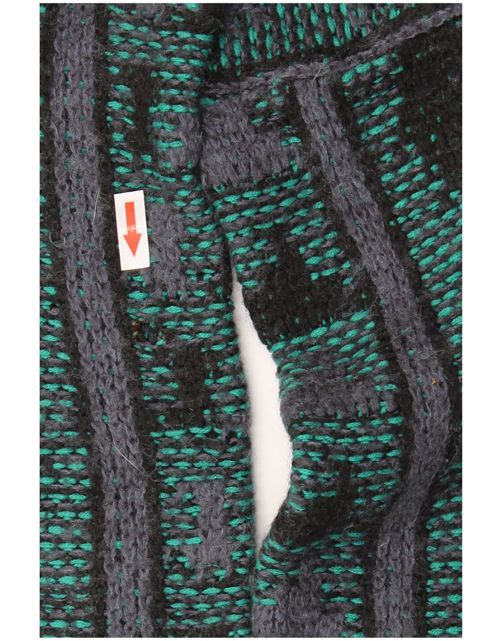 Męski sweter z okrągłym dekoltem w stylu VINTAGE, średnio wielobarwny, geometryczny