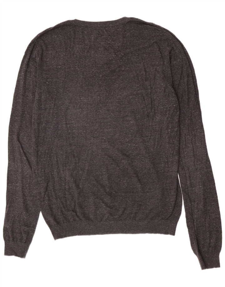 Męski sweter Diesel z dekoltem w kształcie litery V, 2XL, szara bawełna