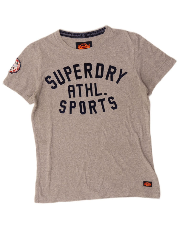 Superdry Mens Graphic T-Shirt Top Medium Grey Cotton