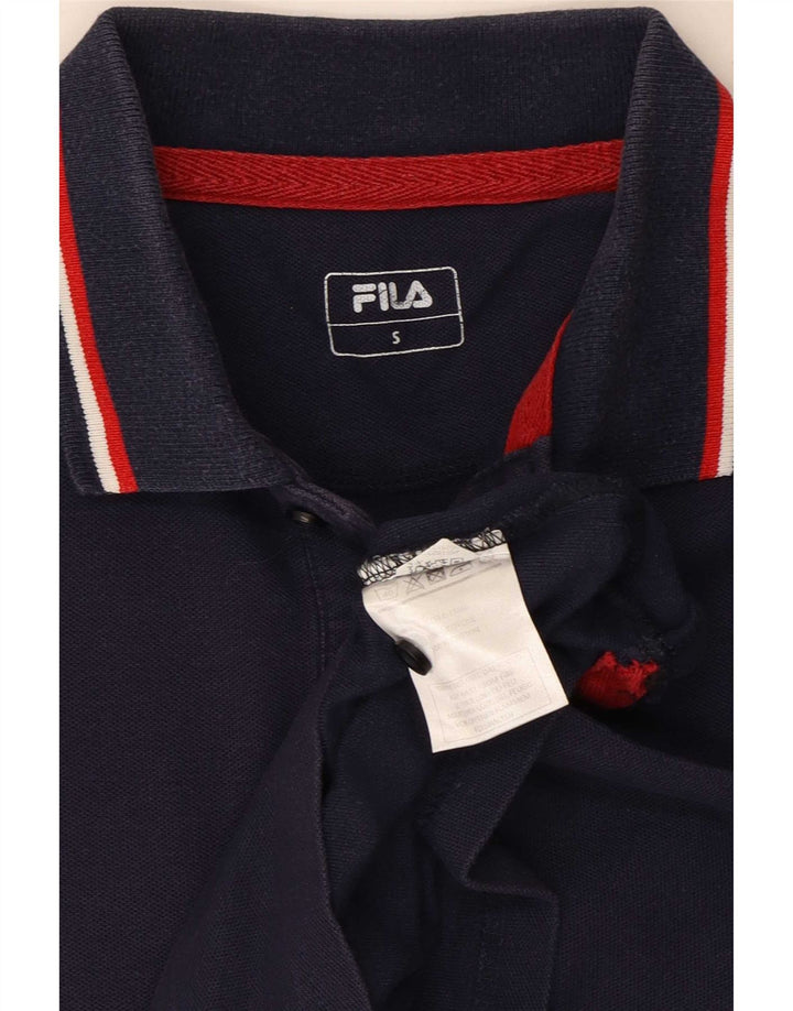Męska koszulka polo Fila, mała, bawełniana w granatowe paski