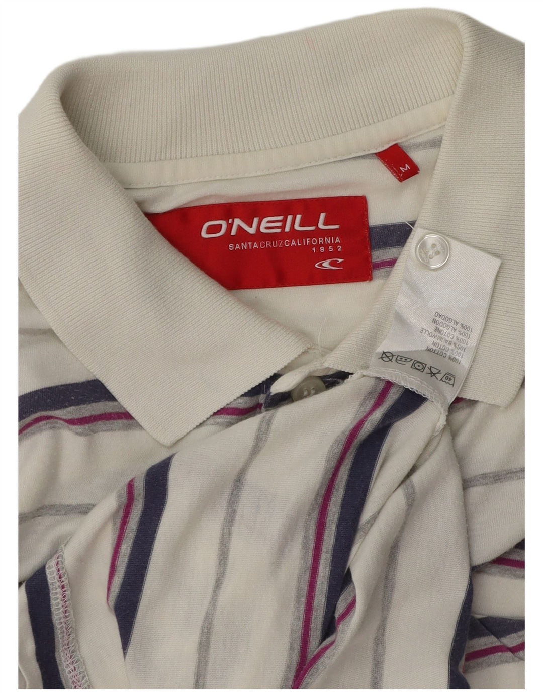 Męska koszulka polo O'Neill, bawełniana w średnie białe paski