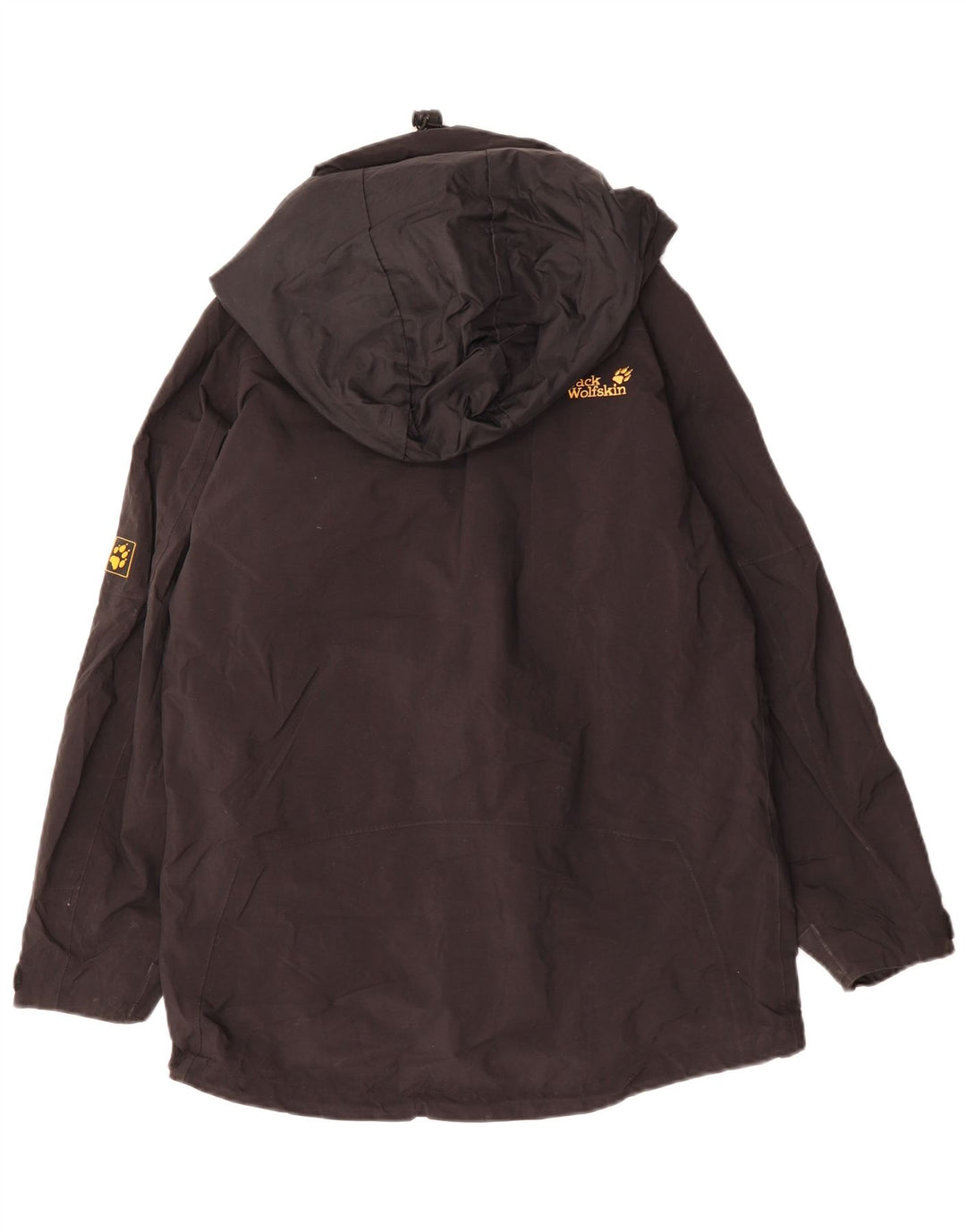 Damska kurtka przeciwdeszczowa JACK WOLFSKIN oversize z kapturem UK 8, mała czarna