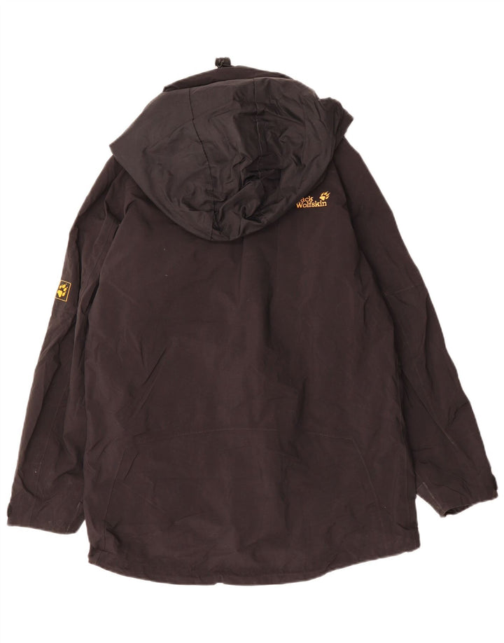 Damska kurtka przeciwdeszczowa JACK WOLFSKIN oversize z kapturem UK 8, mała czarna