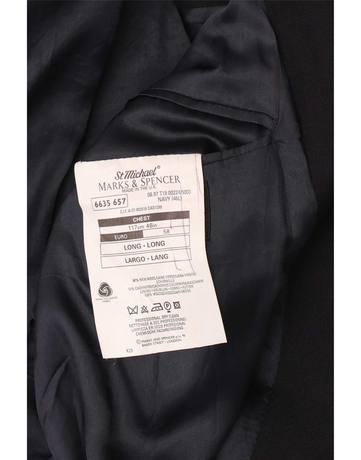 Marks & Spencer Męska marynarka o przedłużonym fasonie, UK 46 XL, granatowa