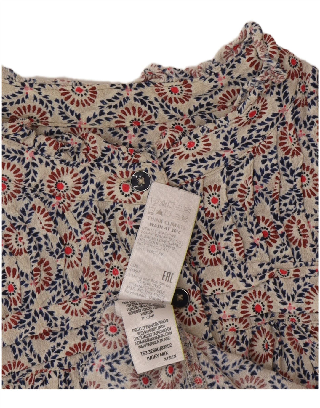 Marks & Spencer Damska wielokolorowa sukienka UK 16, duża, wielobarwna, artystyczna