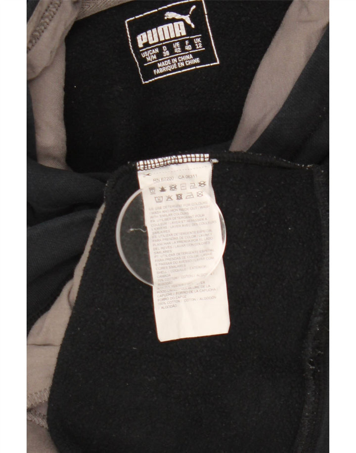 Damska bluza z kapturem Puma z grafiką UK 12, średnia czarna bawełna