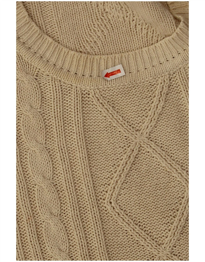 Męski sweter Jockey z okrągłym dekoltem, duży, beżowy