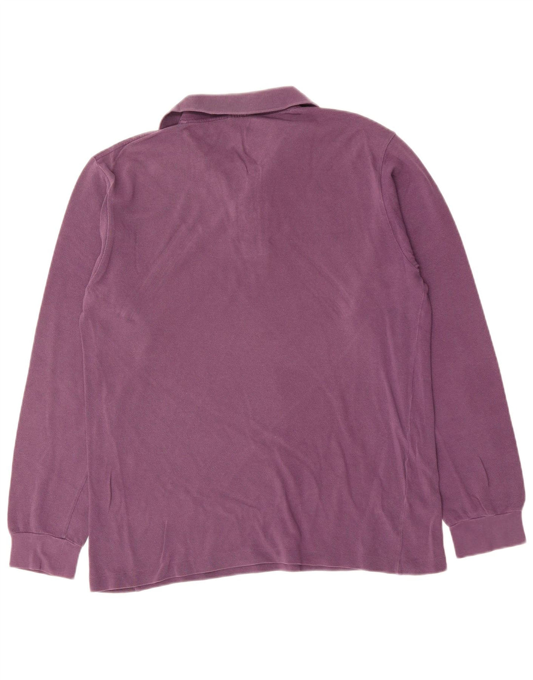 Męska koszulka polo LACOSTE z długim rękawem, średnio fioletowa, bawełniana