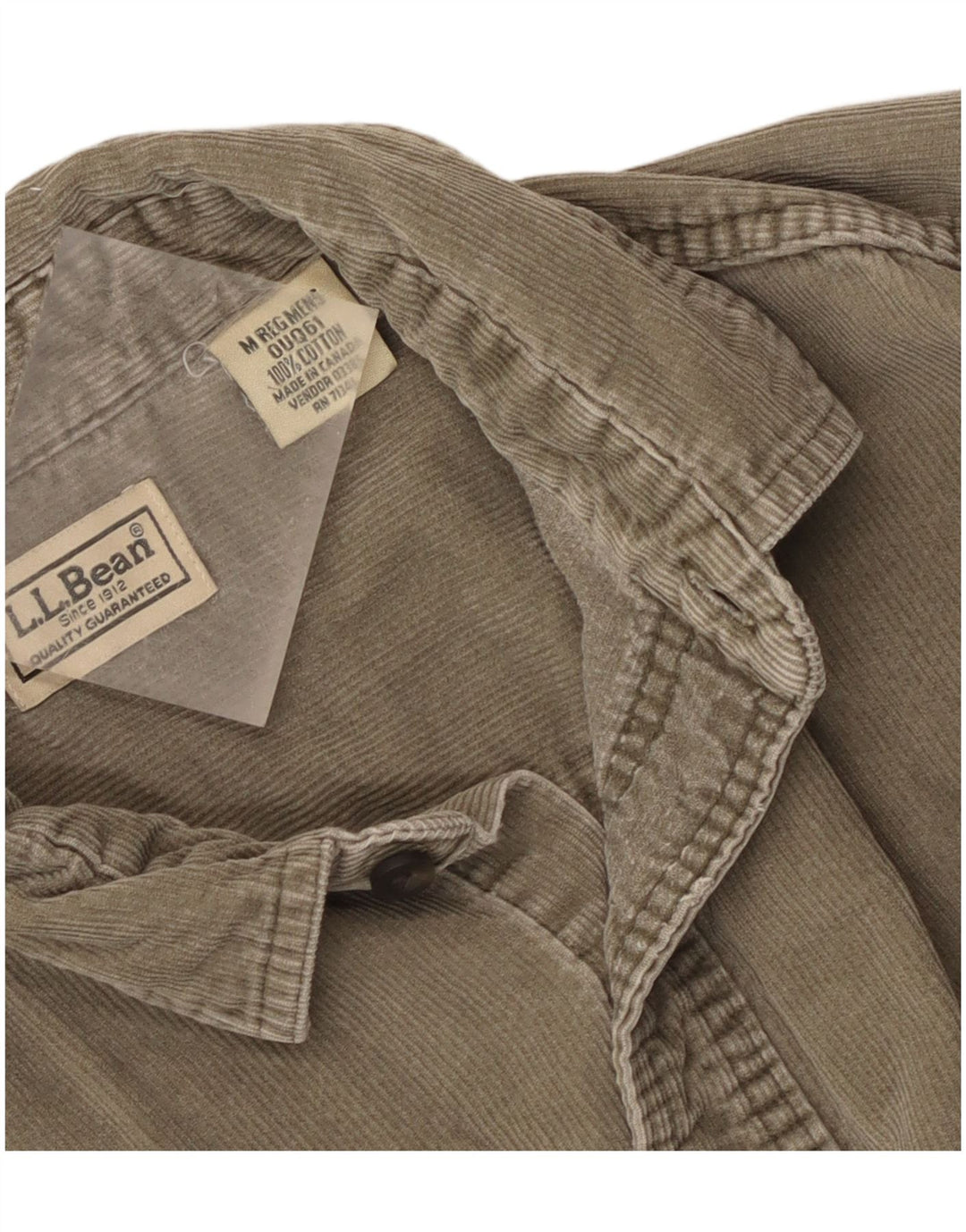 Męska koszula sztruksowa L.L.Bean, średnia bawełna khaki