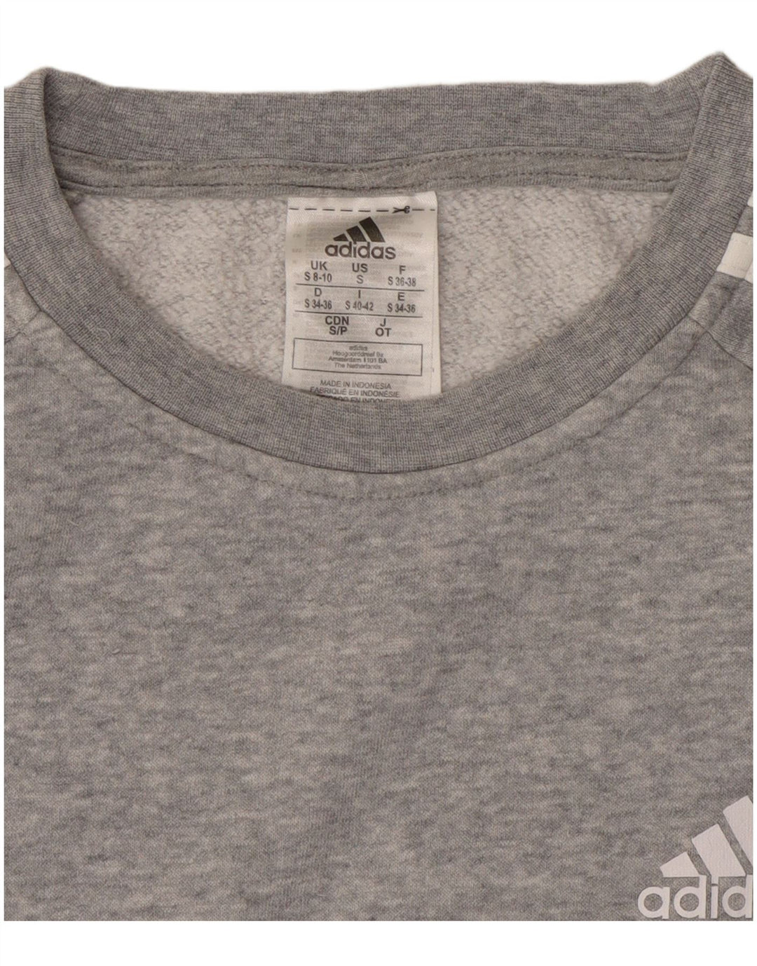 Damska bluza oversize ADIDAS UK 8/10, mała, szara, nakrapiana