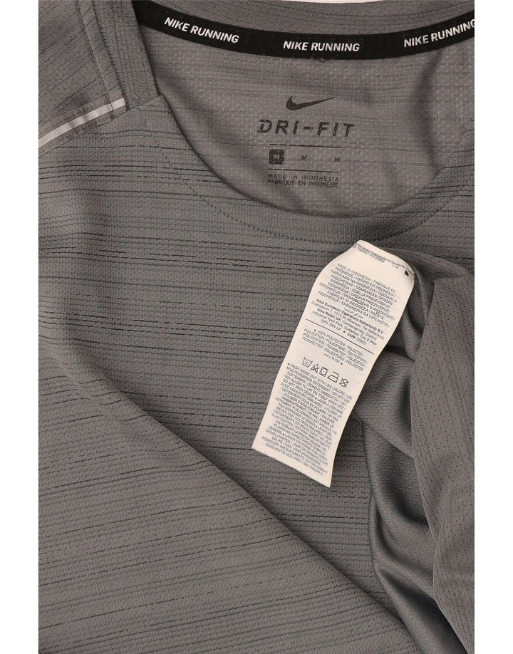 T-shirt męski Nike Dri Fit, poliester w średnie szare paski