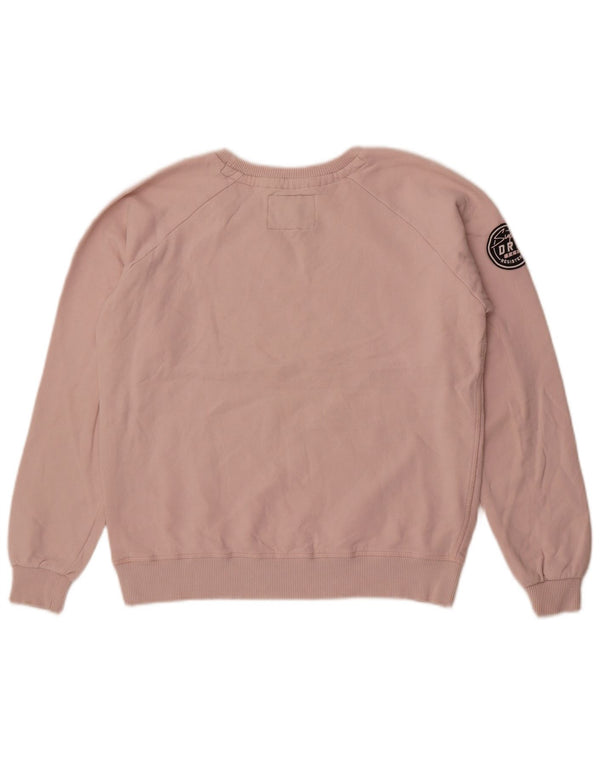 Superdry Womens Graphic Sweatshirt Jumper UK 10 Small Pink Colourblock