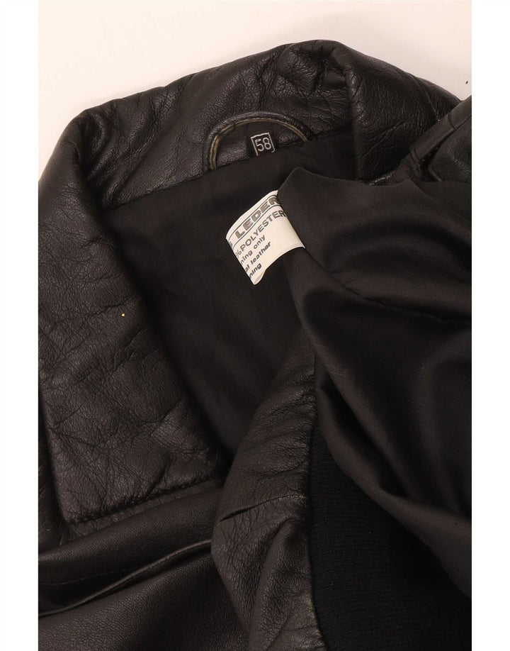 Vintage męska skórzana kurtka bomber UK 42 XL czarna