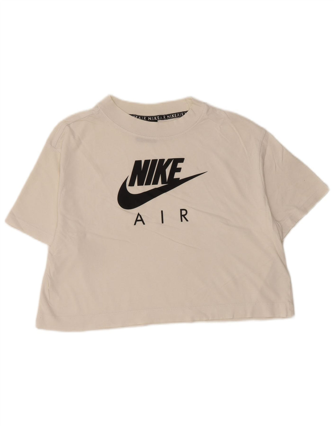 Damska koszulka NIKE Crop Oversize z grafiką Top UK 10, mała, biała, bawełniana