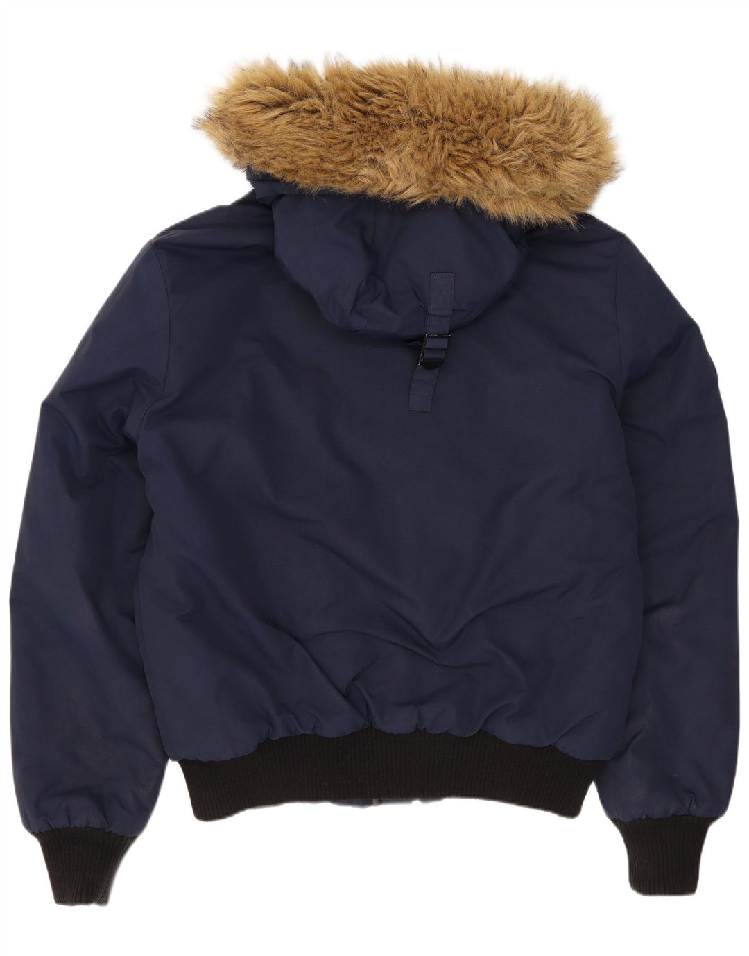 Męska wyściełana kurtka bomber z kapturem Superdry UK 38 Średni granatowy nylon