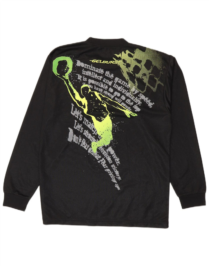 Męski top graficzny Asics z długim rękawem, średni czarny