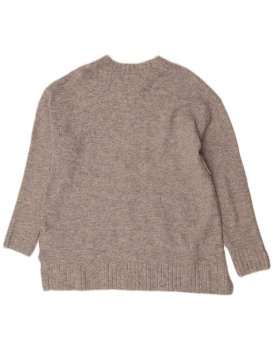 Marks & Spencer Damski sweter z okrągłym dekoltem, UK 14, średni szary akryl