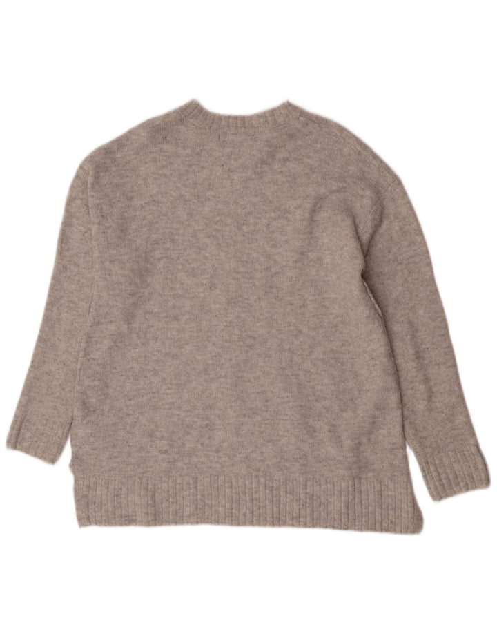 Marks & Spencer Damski sweter z okrągłym dekoltem, UK 14, średni szary akryl