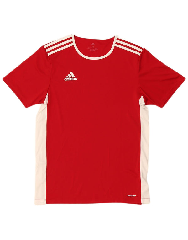 Męska koszulka Adidas Aeroready Top z poliestru w kolorze średniej czerwieni