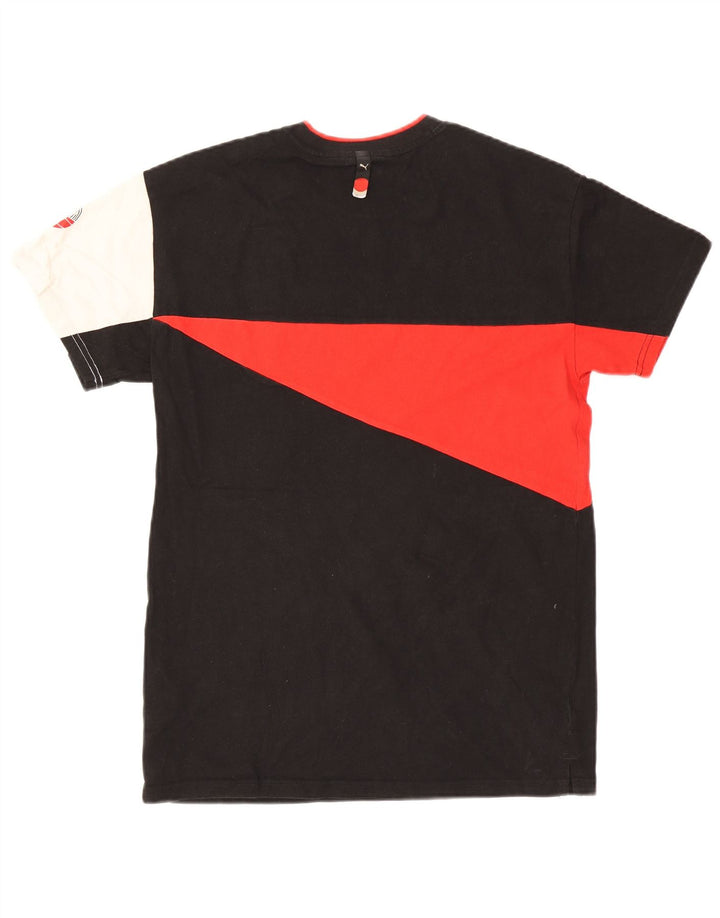 T-shirt męski Puma, mały, czarny, bawełniany z blokami kolorów
