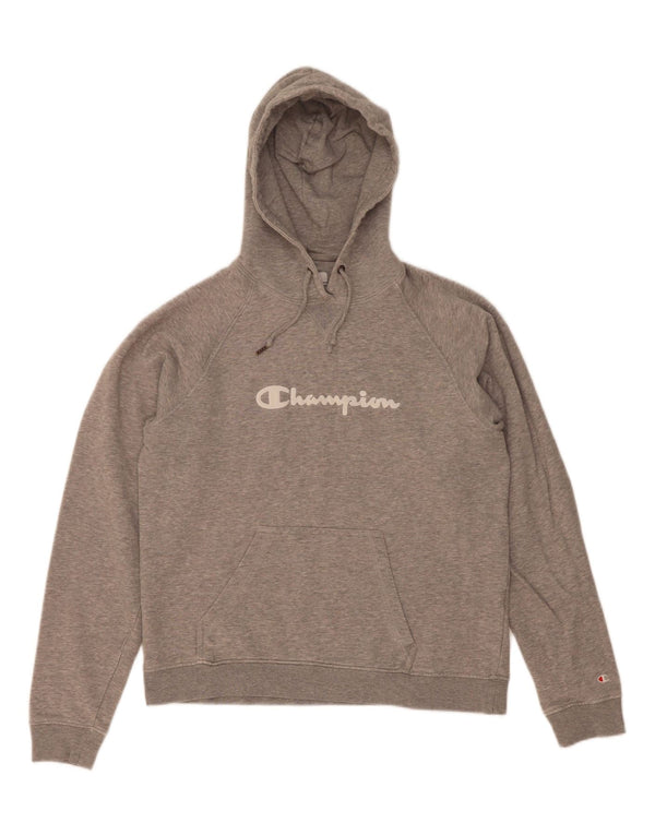 Damski sweter z kapturem Champion Graphic UK 14 Średni szary, bawełniany
