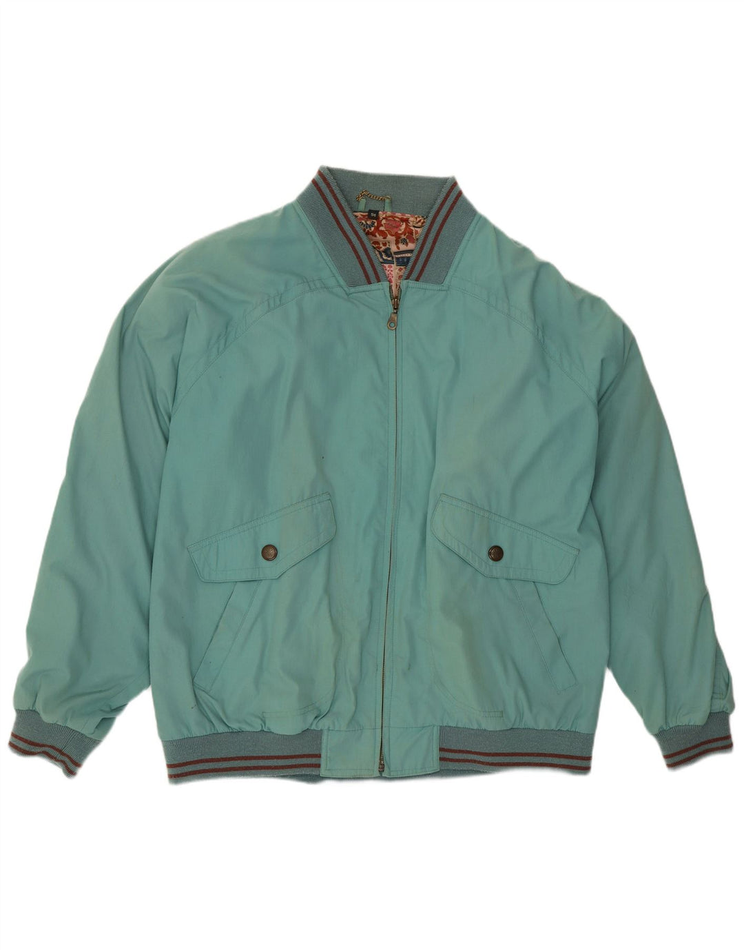 Męska kurtka bomberka w stylu vintage IT 54 2XL z poliestru w niebieskie paski