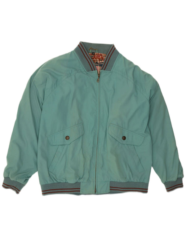 Męska kurtka bomberka w stylu vintage IT 54 2XL z poliestru w niebieskie paski