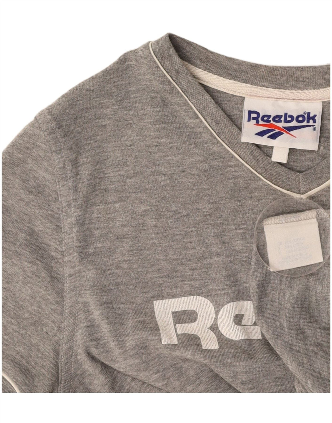 Damska koszulka z grafiką REEBOK Top UK 14, średnia szara bawełna