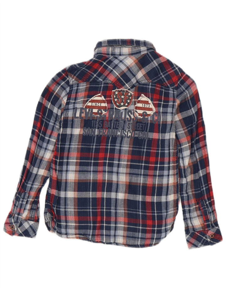 Koszula chłopięca Levi's San Francisco z długim rękawem 7-8 lat w granatową kratę