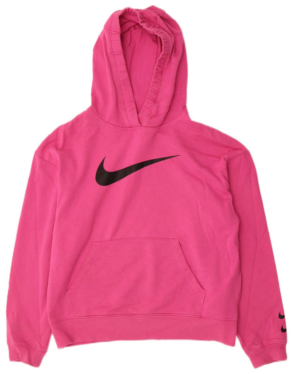 Damski sweter z kapturem Nike Graphic Oversize UK 10, mały, różowy, bawełniany