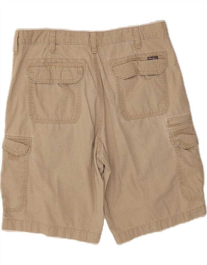 EDDIE BAUER Mens Cargo Shorts W36 Large  Beige Striped Cotton Vintage Eddie Bauer and Second-Hand Eddie Bauer from Messina Hembry 